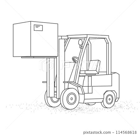 Forklift. Automated logistic service, digital warehouse, forklift technology 114568618