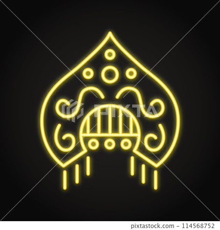 Traditional kokoshnik neon line icon Traditional kokoshnik neon line icon 114568752
