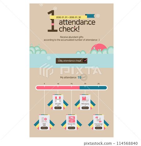 Vector illustration of event popup for greeting card 114568840