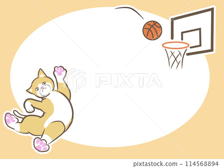 打籃球的虎斑白貓 打籃球的虎斑白貓 114568894