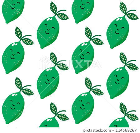 Summer vector lemon lime fruit seamless pattern. Summer vector lemon lime fruit seamless pattern. 114569267
