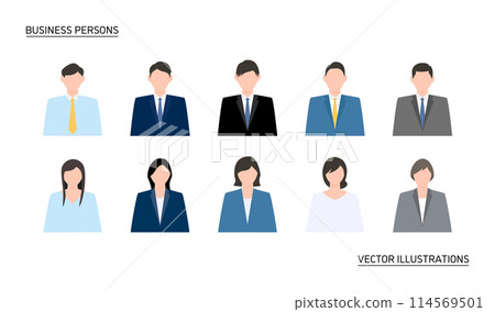 Business person icon set 114569501
