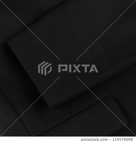 Black wool coat details 114570098