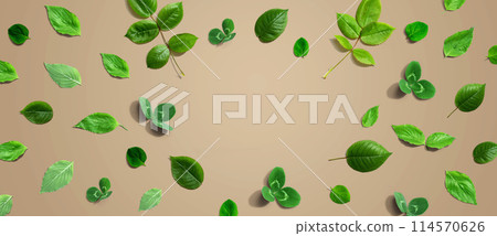 Green leaf frame design background 114570626