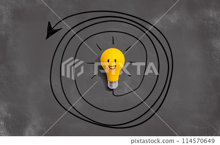 Clarifying complex ideas theme with light bulb Clarifying complex ideas theme with light bulb 114570649