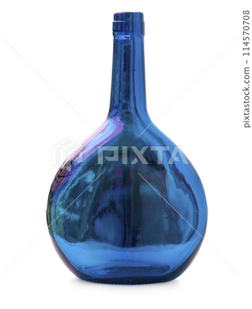 Glass bottle Blue. Glass bottle isolated on white 114570708