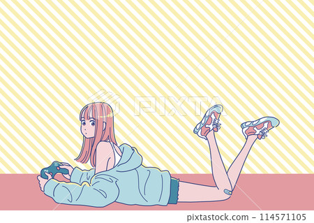 動漫觸摸女孩玩遊戲 114571105