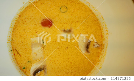Soup creamy salmon fish vegetable curry Vietnamese food vegetable meal place cuisine orange sauce tomato Nepal, delicious cream chowder pumpkin carrots onion dish lemon cooking beans meat 114571235