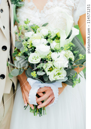 Garden wedding bride bouquet 114571251