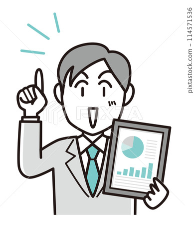 商人解釋使用平板電腦 商人解釋使用平板電腦 114571536