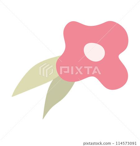 Cute Hand Drawn flower with Leaves. Love card symbol. Growing concept. Flat design Vector illustration Isolated on white background. Cartoon Decorative Plant or Botanical element Cute Hand Drawn flower with Leaves. Love card symbol. Growing concept. Flat design Vector illustration Isolated on white background. Cartoon Decorative Plant or Botanical element 114573091