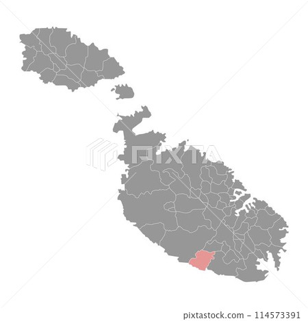 Il Qrendi District map, administrative division of Malta. Vector illustration. 114573391
