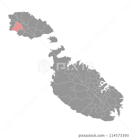 Kercem District map, administrative division of Malta. Vector illustration. Kercem District map, administrative division of Malta. Vector illustration. 114573393