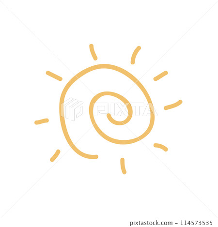 Abstract spiral Sun icon. Vector Sun sign or symbol isolated on white background. Abstract spiral Sun icon. Vector Sun sign or symbol isolated on white background. 114573535
