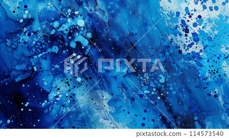 Blue rough watercolor and oil texture 114573540
