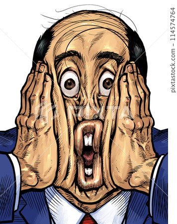 一個男人雙手捧著臉的插圖 114574764
