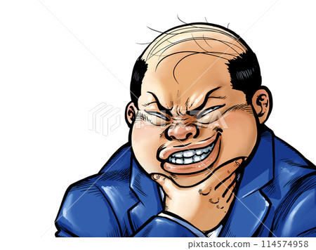 Grinning fat man 114574958