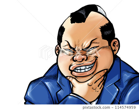 Grinning fat man 114574959