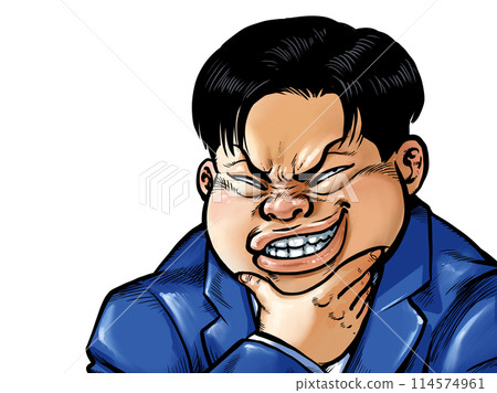 Grinning fat man 114574961