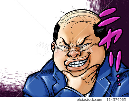 Grinning fat man 114574965