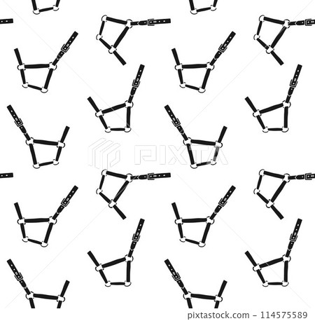 Vector seamless pattern of hand drawn horse halter 114575589