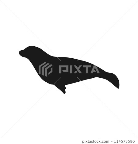 Vector hand drawn seal silhouette 114575590