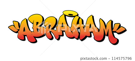 Abraham name in graffiti style. Vector illustration. 114575796