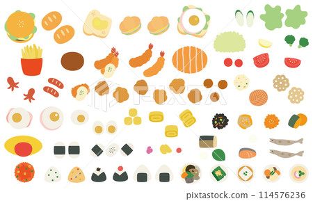 Side dish illustration set (color) 114576236