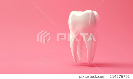 The tooth white on simple background for dental or medical concept 114576791