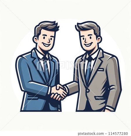 一位商人握手達成一筆商業交易 114577280