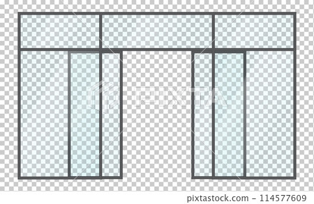 Glass store facade with open door vector illustration Glass store facade with open door vector illustration 114577609