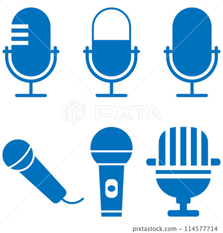 Microphone icon set blue Microphone icon set blue 114577714