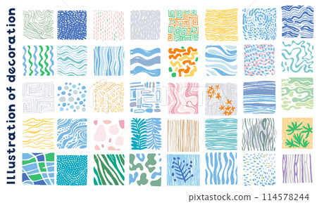 Organic hand drawn ornament illustration set Organic hand drawn ornament illustration set 114578244