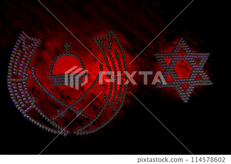 Symbol of confrontation between Israel and Palestine. 114578602