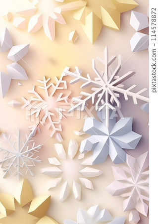 Multicolor snowflakes on candy pastel background 114578872