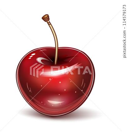 Vector cherry illustration. Isolated on a white background. Cartoon style icon Vector cherry illustration. Isolated on a white background. Cartoon style icon 114579173