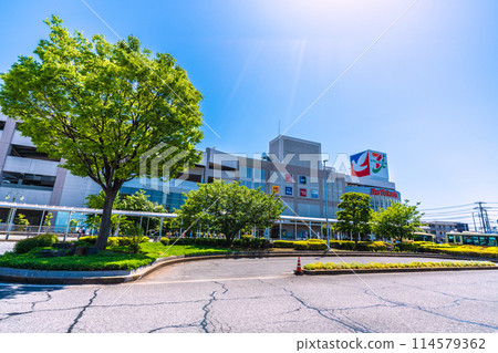 Yokohama cityscape in Japan, overlooking Tachiba Station on the Yokohama Municipal Subway 114579362