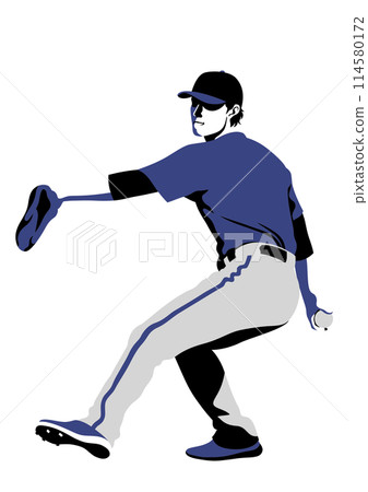 Baseball player pitching 114580172