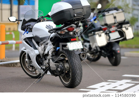 Parked motorcycle 114580390