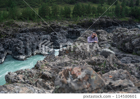 Woman at the river Katun Woman at the river Katun 114580601