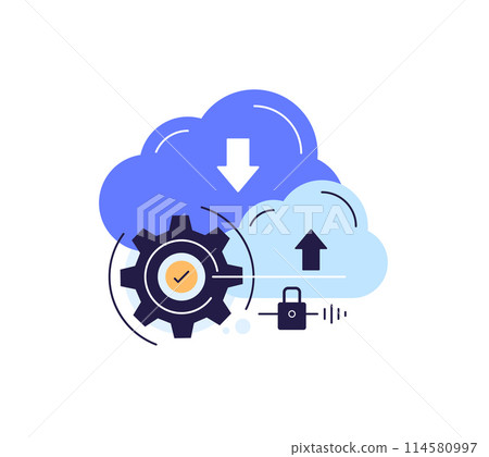 Cloud storage. File sharing,High tech concept,Working scheme 114580997