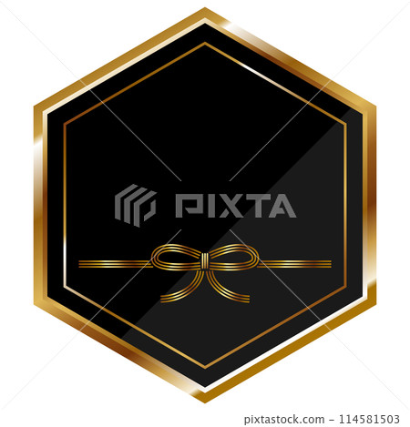 Luxurious Mizuhiki frame in black and gold 114581503