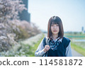 Sakura and school girls 114581872