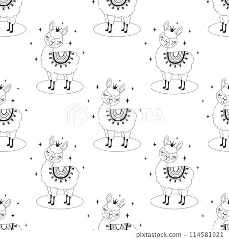 pattern with llama in crown 114581921