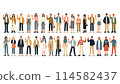 Illustration of a crowd queuing 114582437