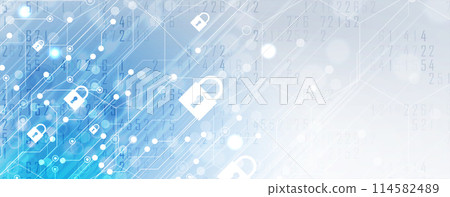 Cyber security and information or network protection. Future cyber technology web services for business and internet project. Vector art 114582489