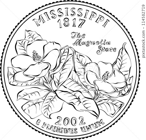 American money quarter 25 cent coin Mississippi American money quarter 25 cent coin Mississippi 114582719