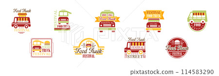 Food Truck Festival Logo and Label Design Vector Set Food Truck Festival Logo and Label Design Vector Set 114583290