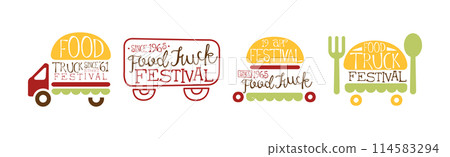 Food Truck Festival Logo and Label Design Vector Set Food Truck Festival Logo and Label Design Vector Set 114583294