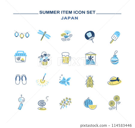 日本夏季圖像圖示集 114583446